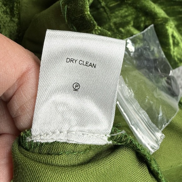 NBD Top Womens XS Green Button Up Velour Long Sleeve 70s Boho Hippie Career NWT - Picture 9 of 13